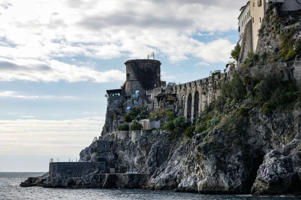 A cliffside village on the Amalfi Coast, Italy