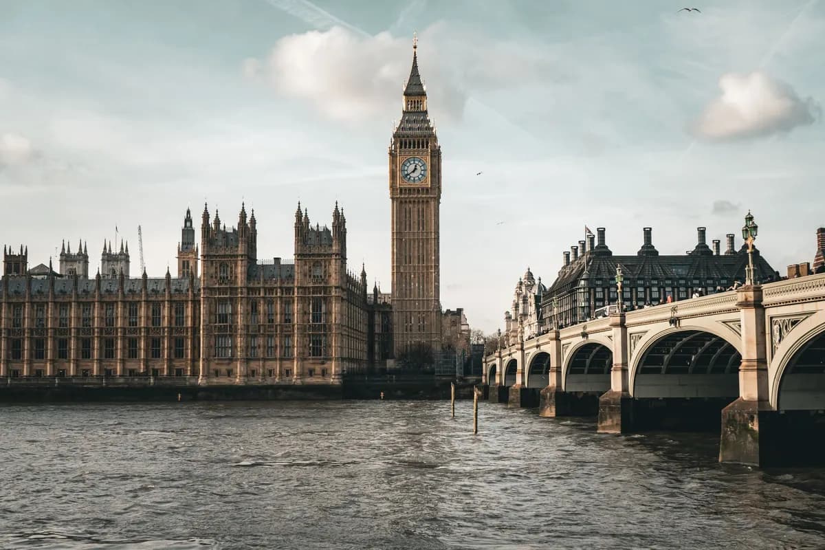 Big Ben and the Houses of Parliament by the Thames in London