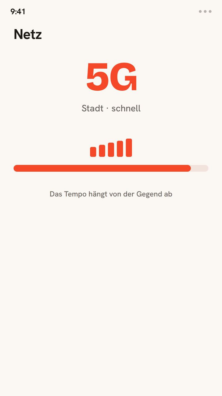 Animation, die die Netzgeschwindigkeit einer Reise-eSIM gegenüberstellt: volles 5G mit schnellen Balken in der Stadt, das auf dem Land auf stabiles 4G mit niedrigerer Geschwindigkeitsanzeige zurückgeht.