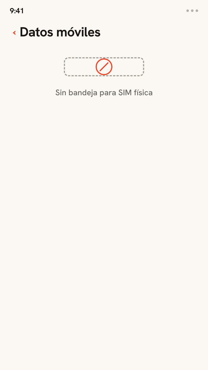 Animación que muestra un iPhone solo con eSIM sin bandeja SIM física y luego una lista de planes con dos perfiles eSIM a la vez: tu línea de casa y Zwitchy Travel.