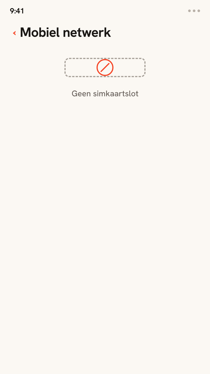 Animatie van een iPhone zonder simkaartslot, gevolgd door een lijst met mobiele abonnementen waarin twee eSIM-profielen tegelijk staan: je eigen nummer en Zwitchy Travel.