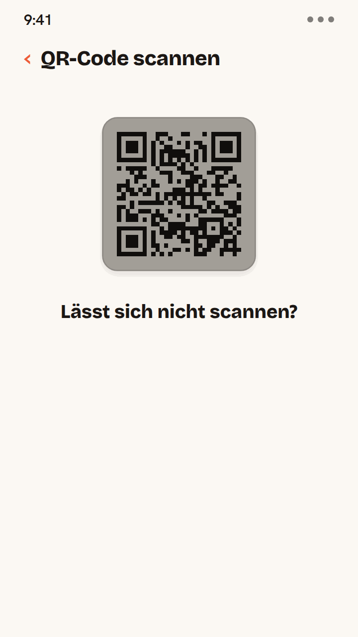 Animation mit Lösungen für einen Zwitchy-eSIM-QR-Code, der sich nicht scannen lässt: Bildschirmhelligkeit auf Maximum stellen, den Code größer auf einem zweiten Bildschirm öffnen und, falls er sich immer noch nicht scannen lässt, die Daten manuell eingeben.