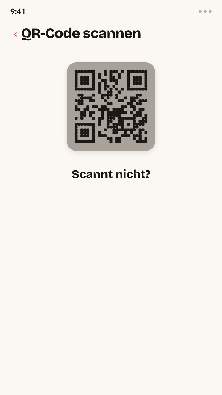 Animation mit Lösungen für einen Zwitchy-eSIM-QR-Code, der sich nicht scannen lässt: Bildschirmhelligkeit auf Maximum stellen, den Code größer auf einem zweiten Bildschirm öffnen und, falls er sich immer noch nicht scannen lässt, die Daten manuell eingeben.