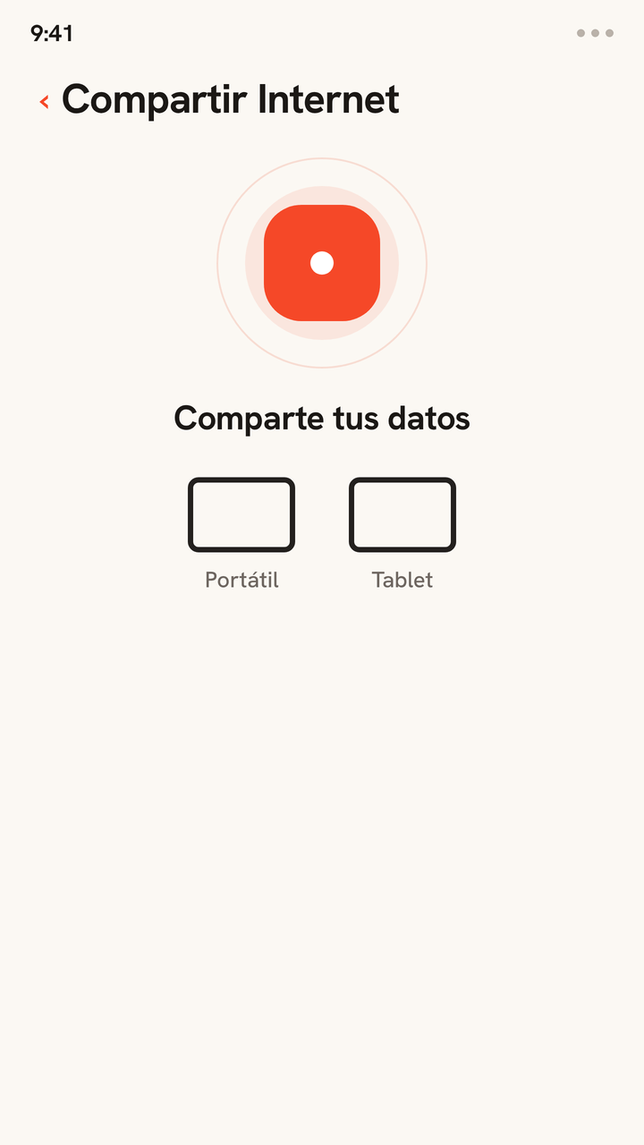 Animación en la que el Compartir Internet de un teléfono transmite su conexión de datos de Zwitchy a un portátil y una tablet, que se conectan por turno, compartiendo los datos de una eSIM entre dispositivos.