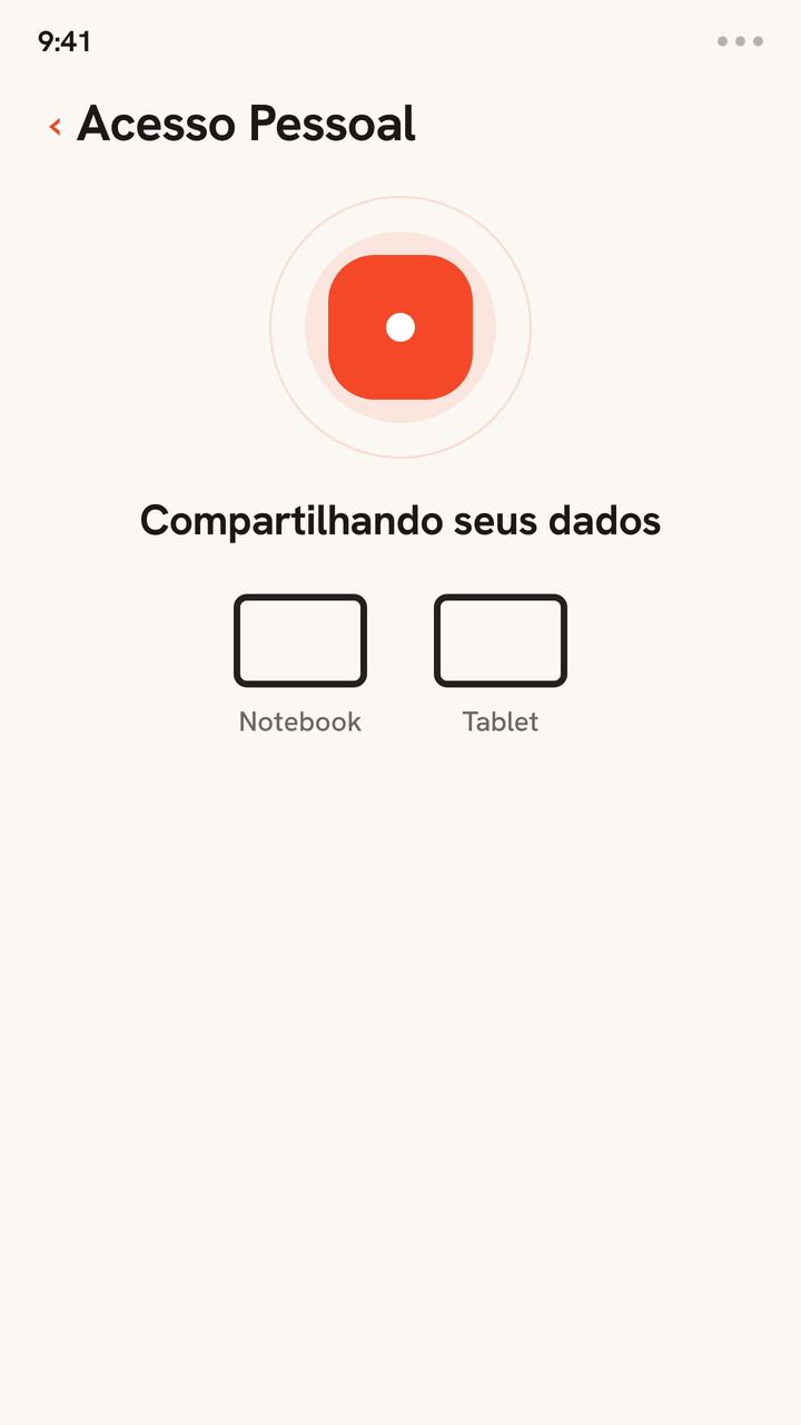Animação em que o Acesso Pessoal do celular transmite a conexão de dados da Zwitchy para um notebook e um tablet, que se conectam um depois do outro, compartilhando os dados de um único eSIM entre os dispositivos.